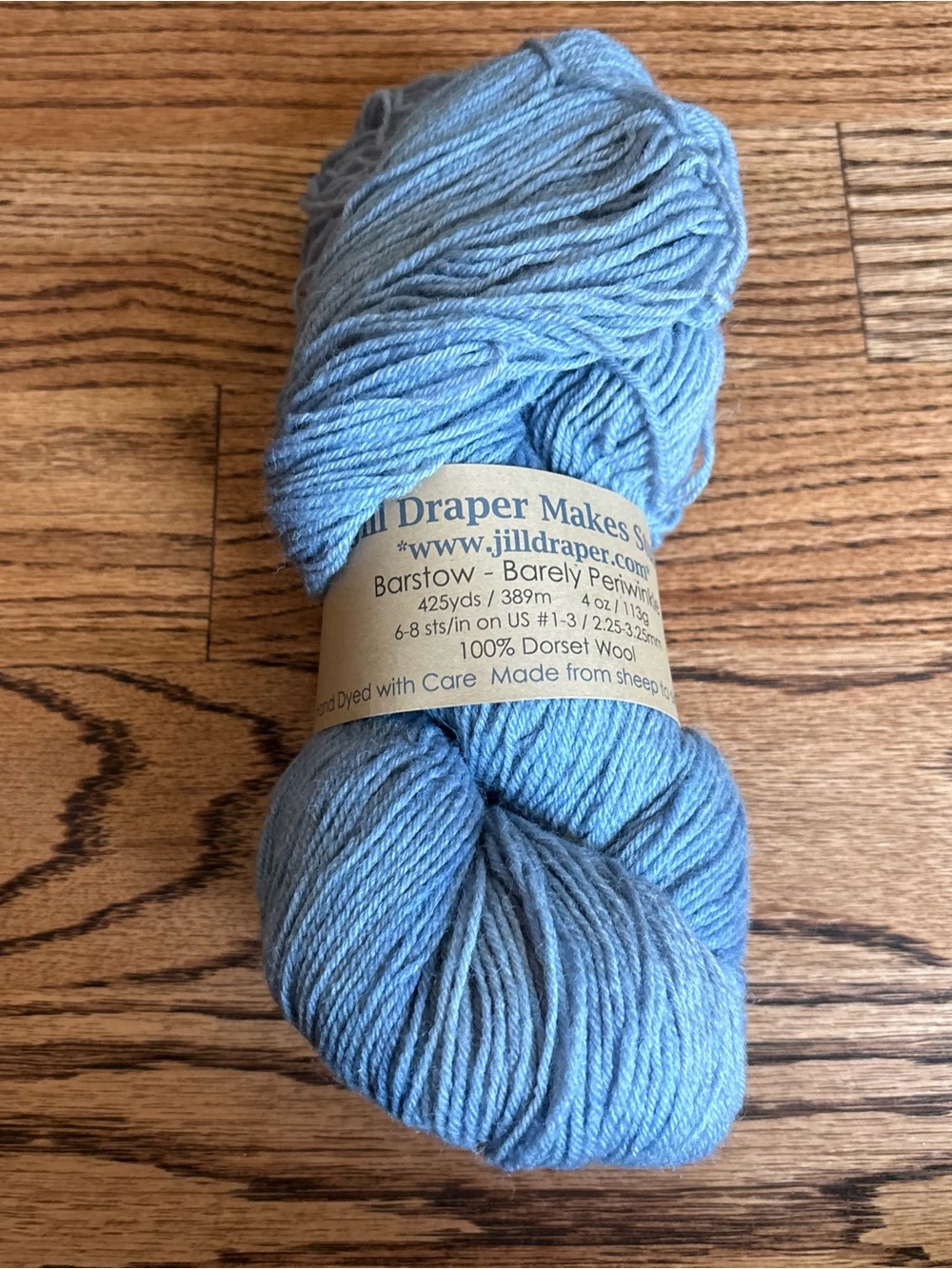 Yarn Jill Draper Makes Stuff Blue Barely Periwinkle 100% Wool Fingering Weight